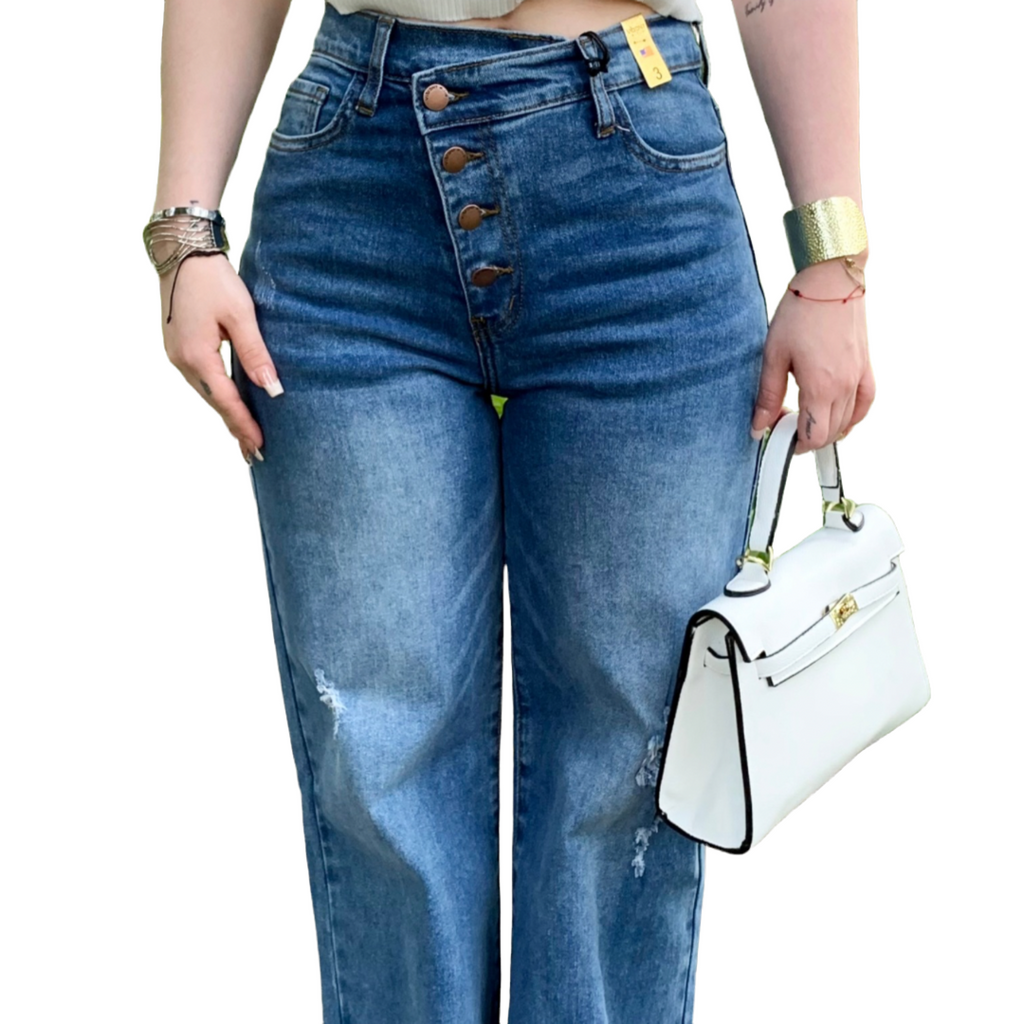 PANTALON VIBRANT BOTONES ASIMETRICOS
