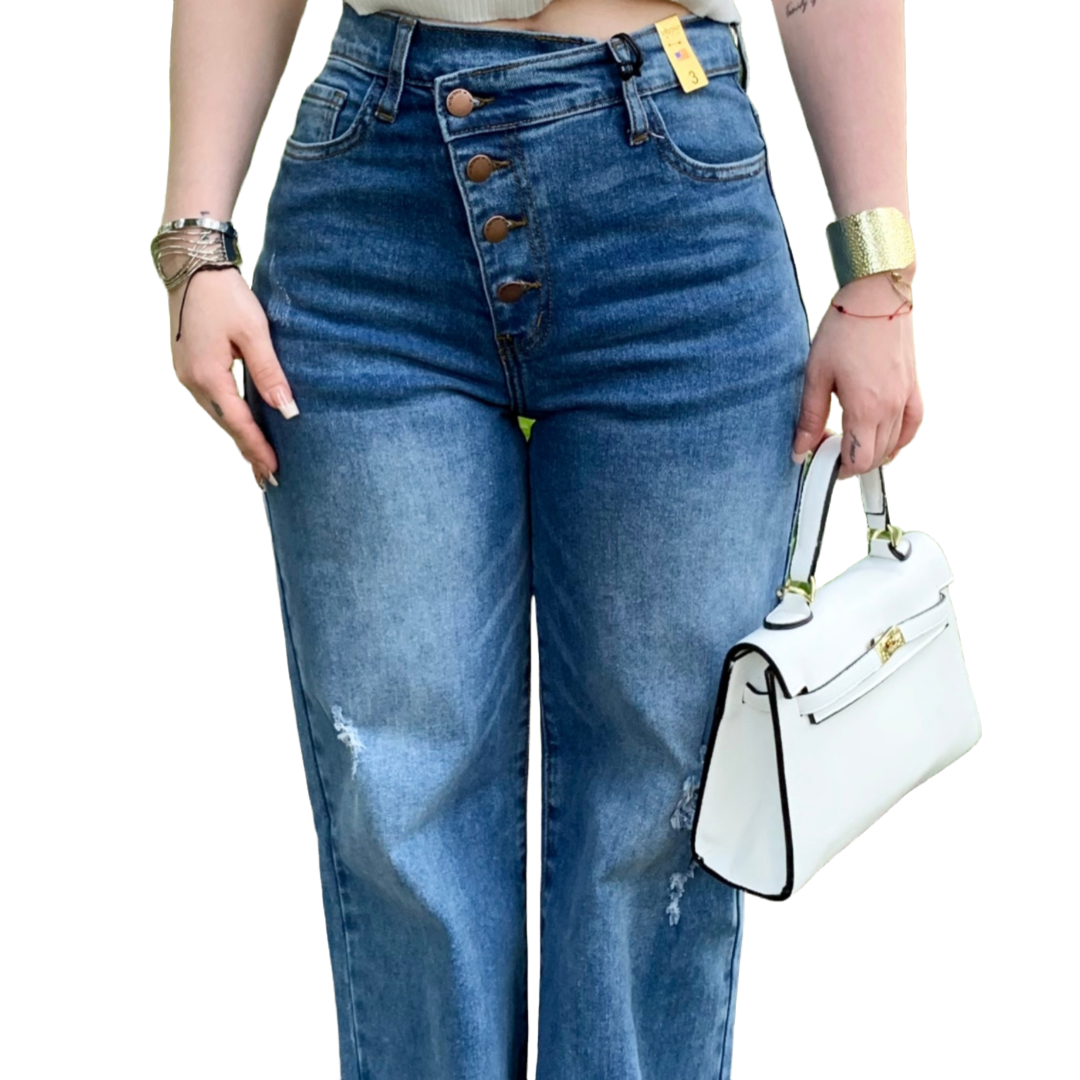 PANTALON VIBRANT BOTONES ASIMETRICOS