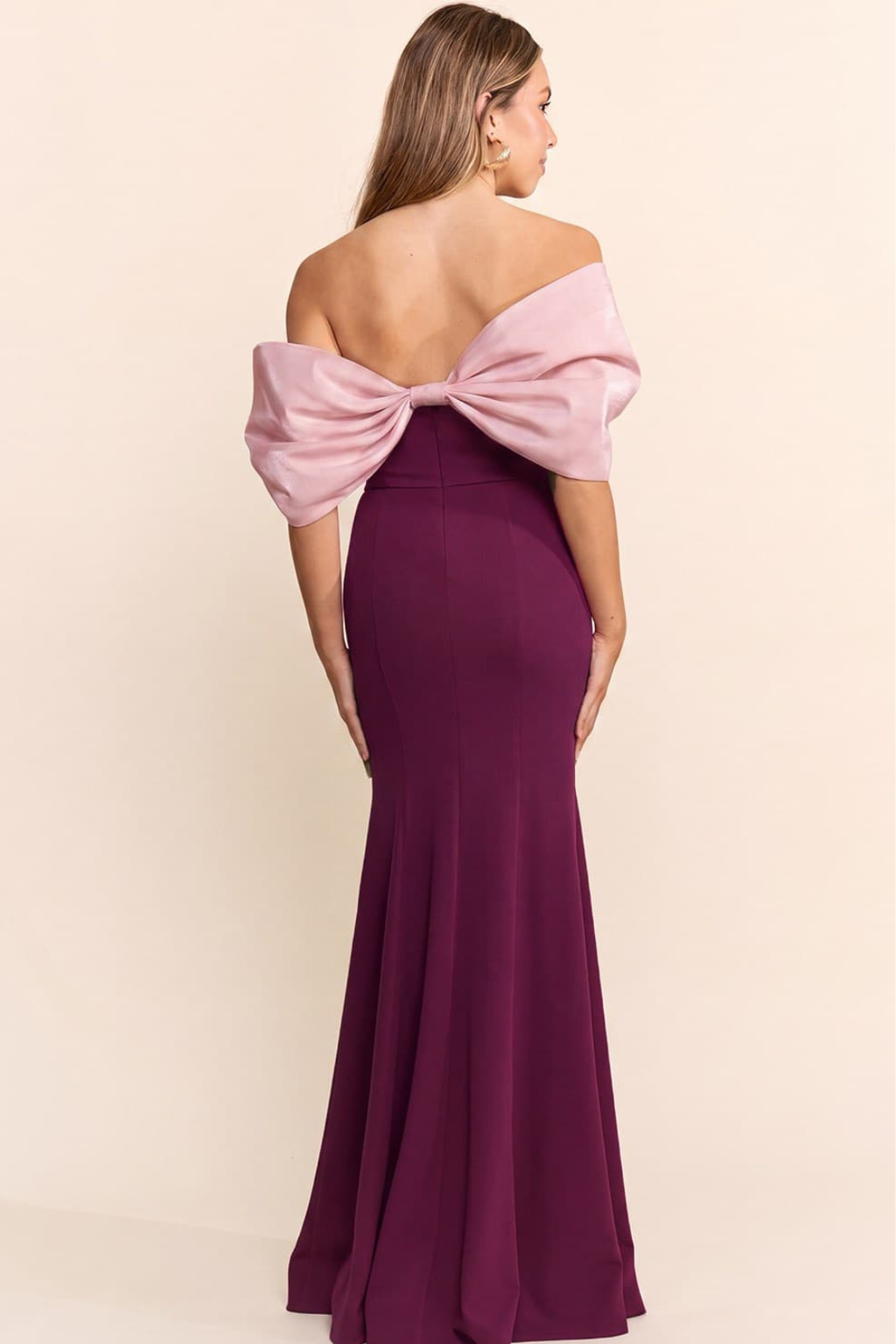 VESTIDO ELIN TINTO CON ROSA  MAXI