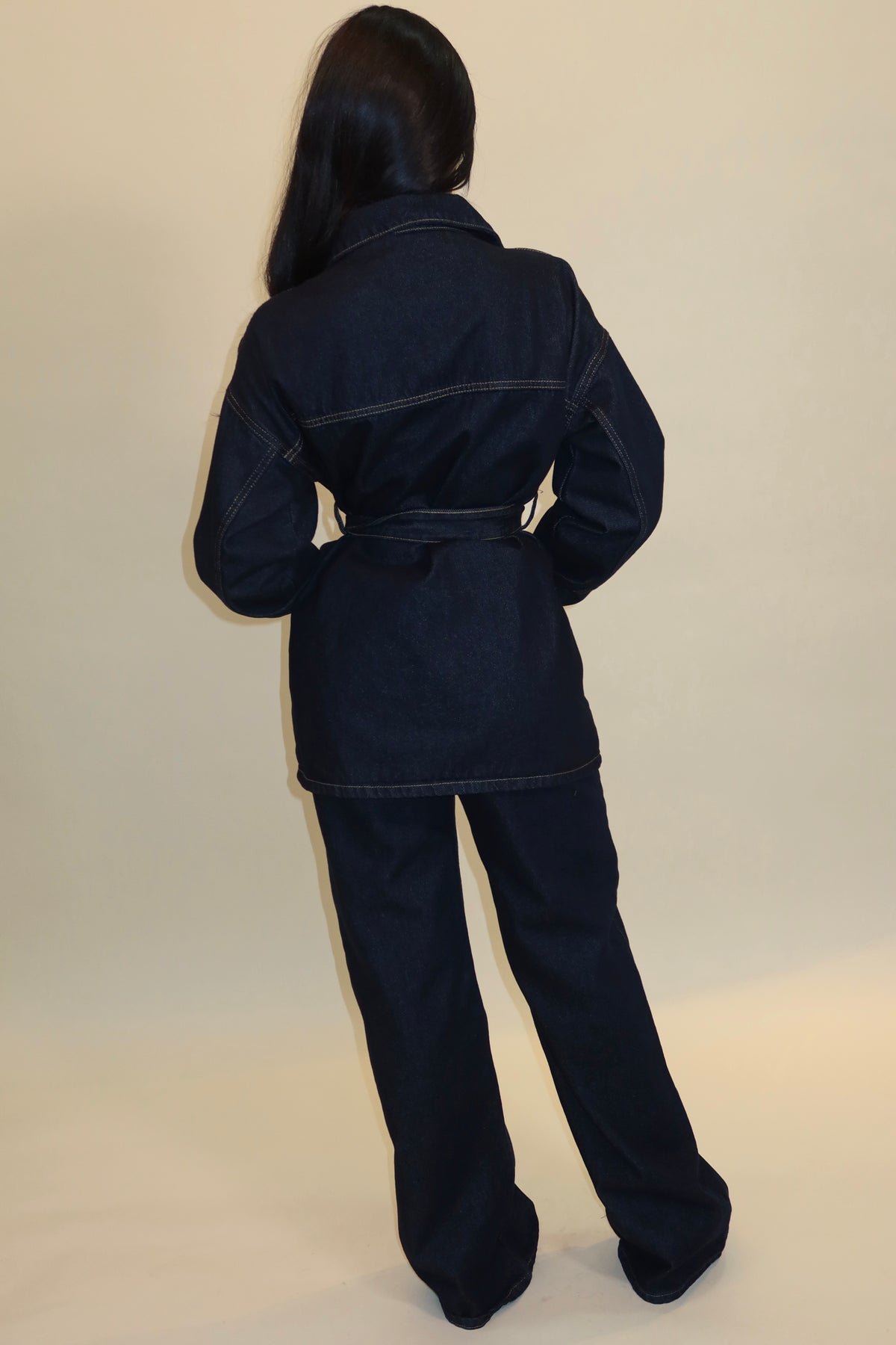 CONJUNTO  BELEN CHAMARRA + PANTALÒN MEZCLILLA OBSCURO