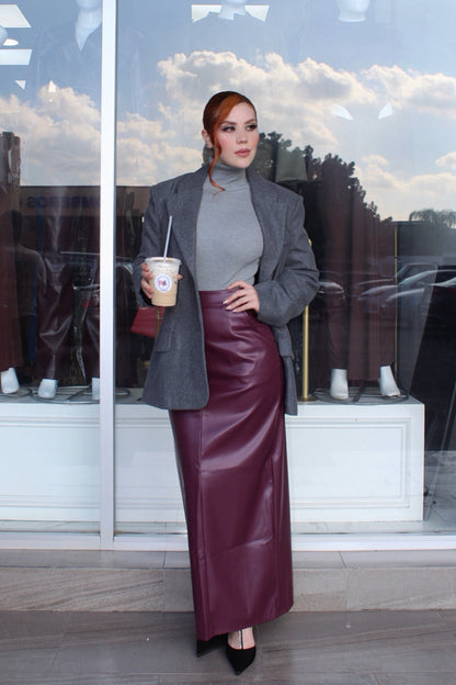 FALDA LARGA VINIPIEL TINTA