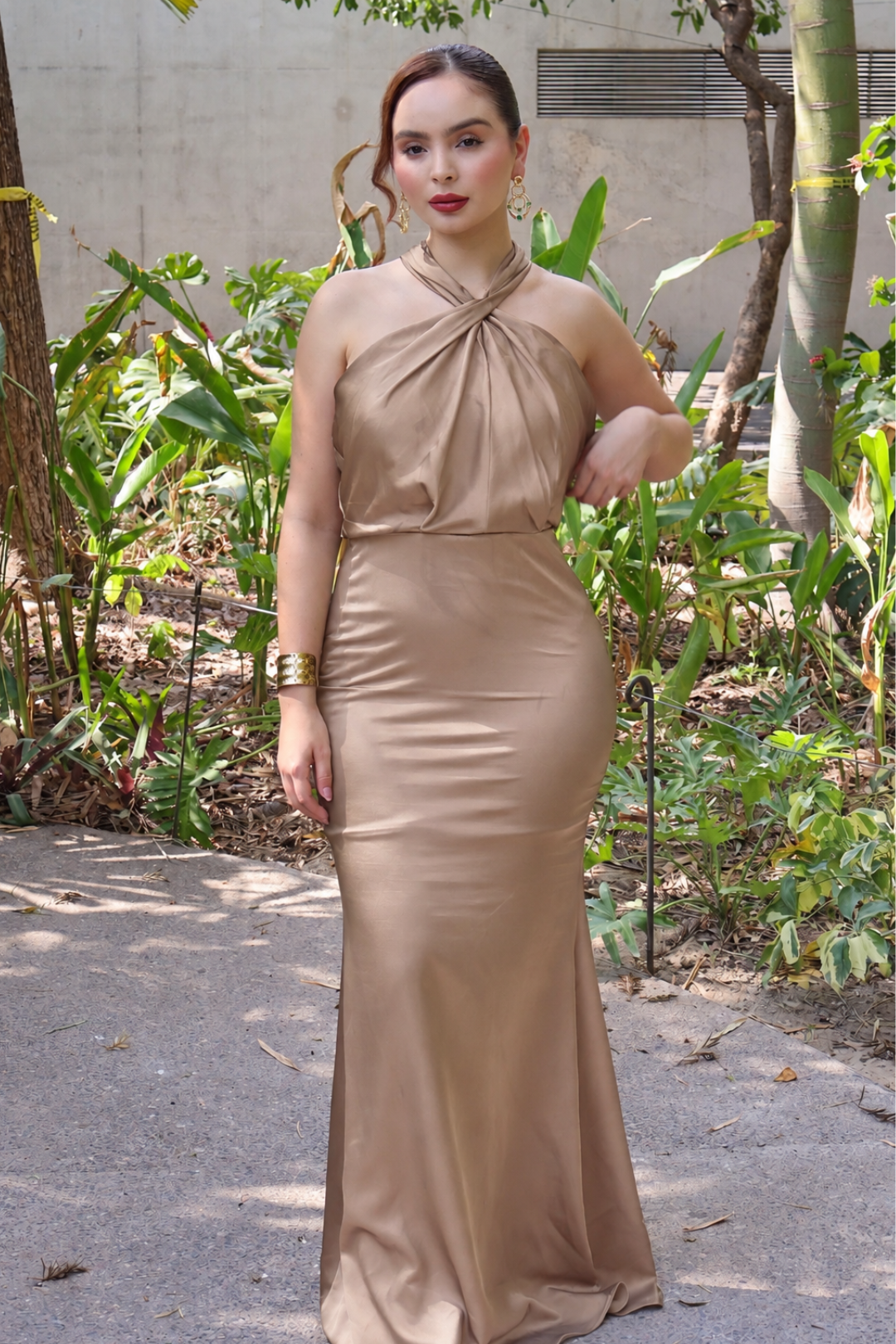 VESTIDO EDNA MOCHA MAXI