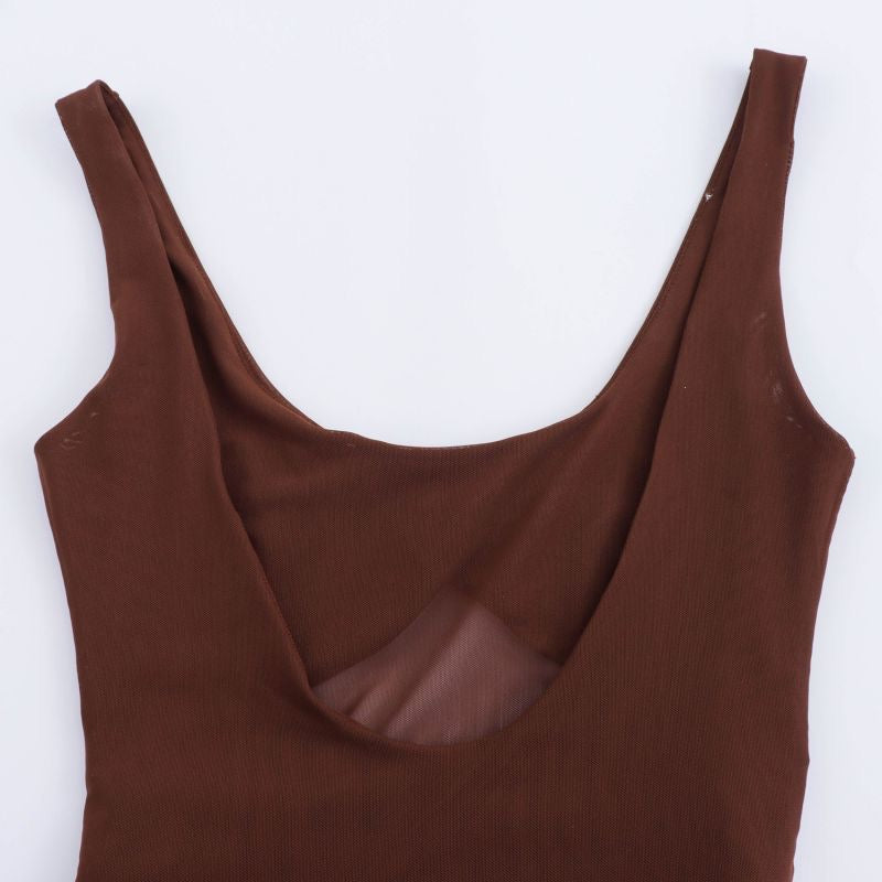 VESTIDO MESH CAFÉ