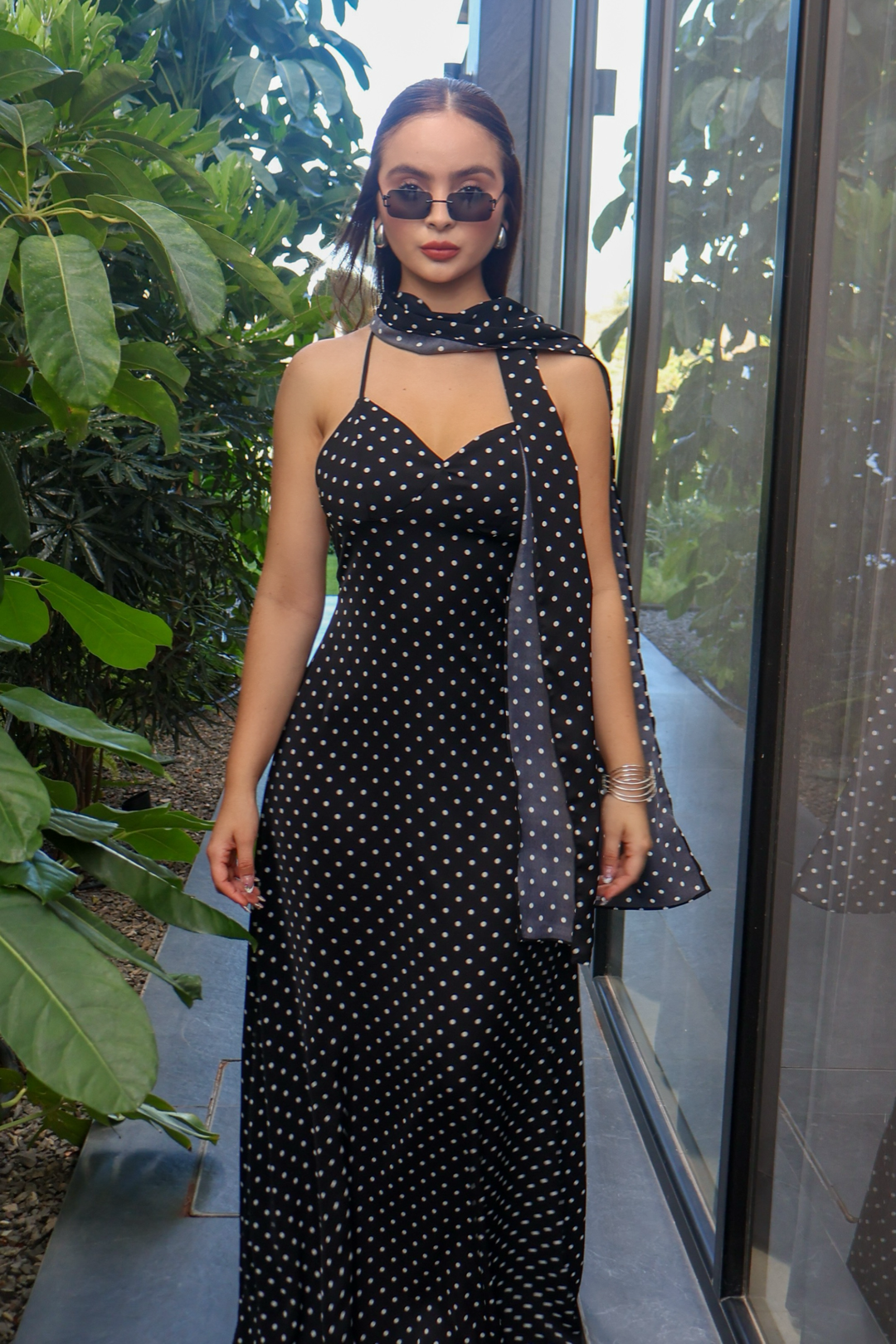 VESTIDO MAXI AMARA POLKA DOT