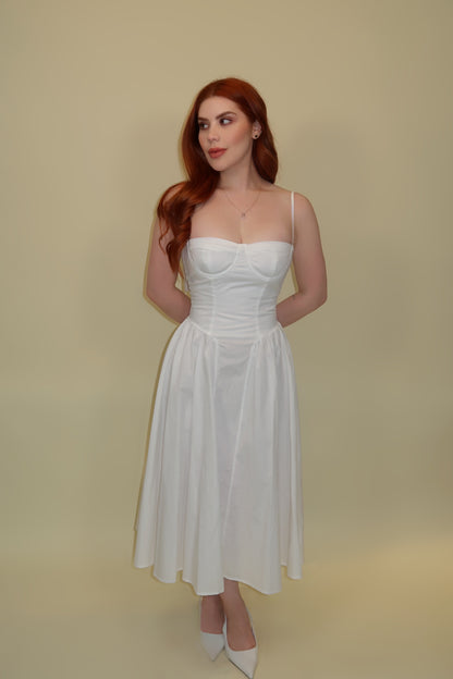 SCARLETT DRESS MIDI BLANCO