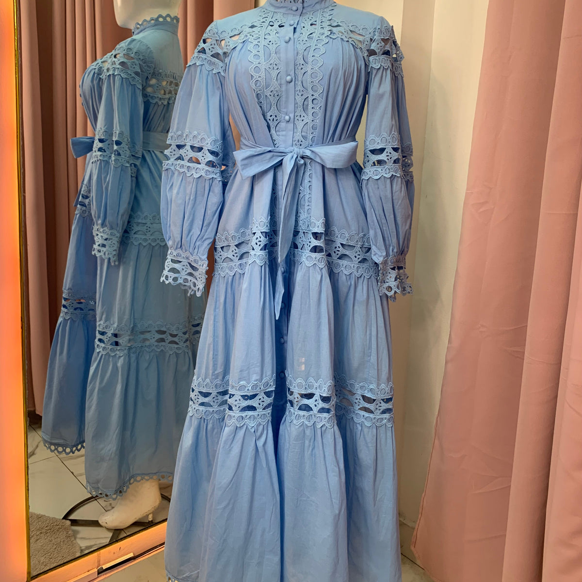 THE MONROE DAY COTTON DRESS BABY BLUE