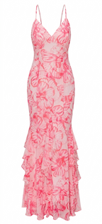 VESTIDO FLORAL MAXI PARIS PINK