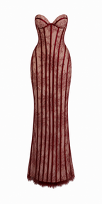 VESTIDO EVANGELINE WINE RED