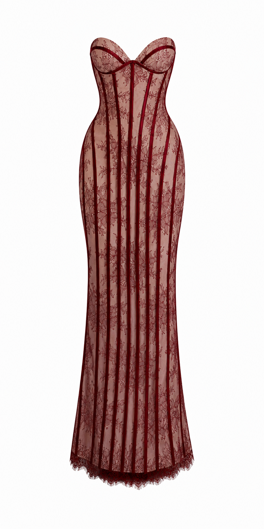 VESTIDO EVANGELINE WINE RED