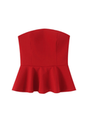 ROJO PEPLUM TOP
