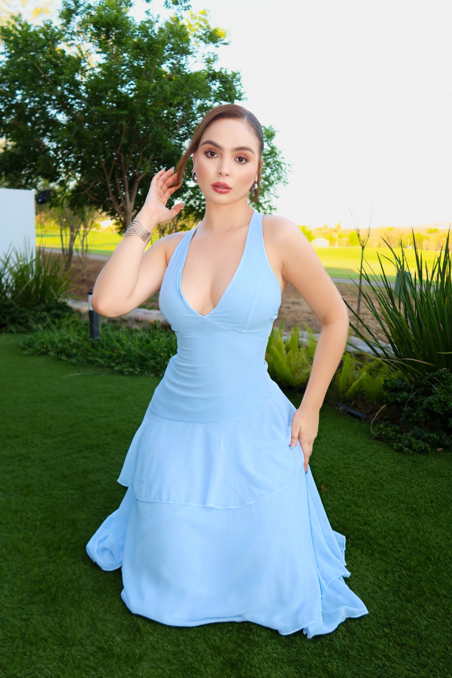 VESTIDO MARGARET BABY BLUE MIDI