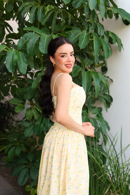 VESTIDO MIDI DAISY BUTTER YELLOW FLORAL