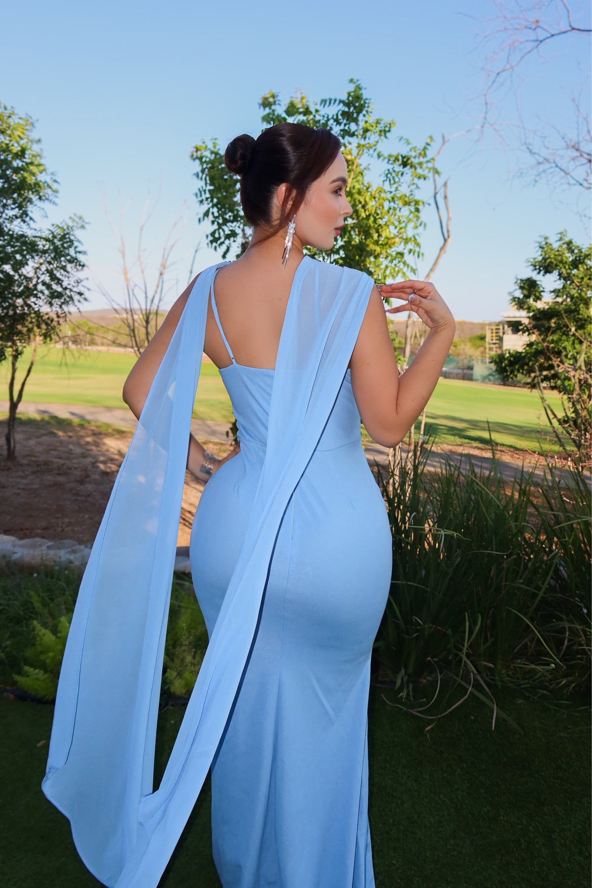 VESTIDO MAXI NAVILA BABY BLUE