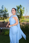 VESTIDO MAXI NAVILA BABY BLUE