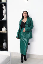 CONJUNTO VERDE EFECTO PIEL
