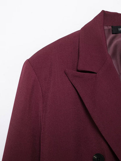 CONJUNTO BLAZER+PANTALON DE VESTIR GUINDA