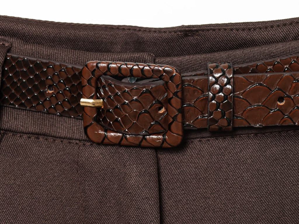 SHORT CAFÉ CHOCOLATE CON CINTO
