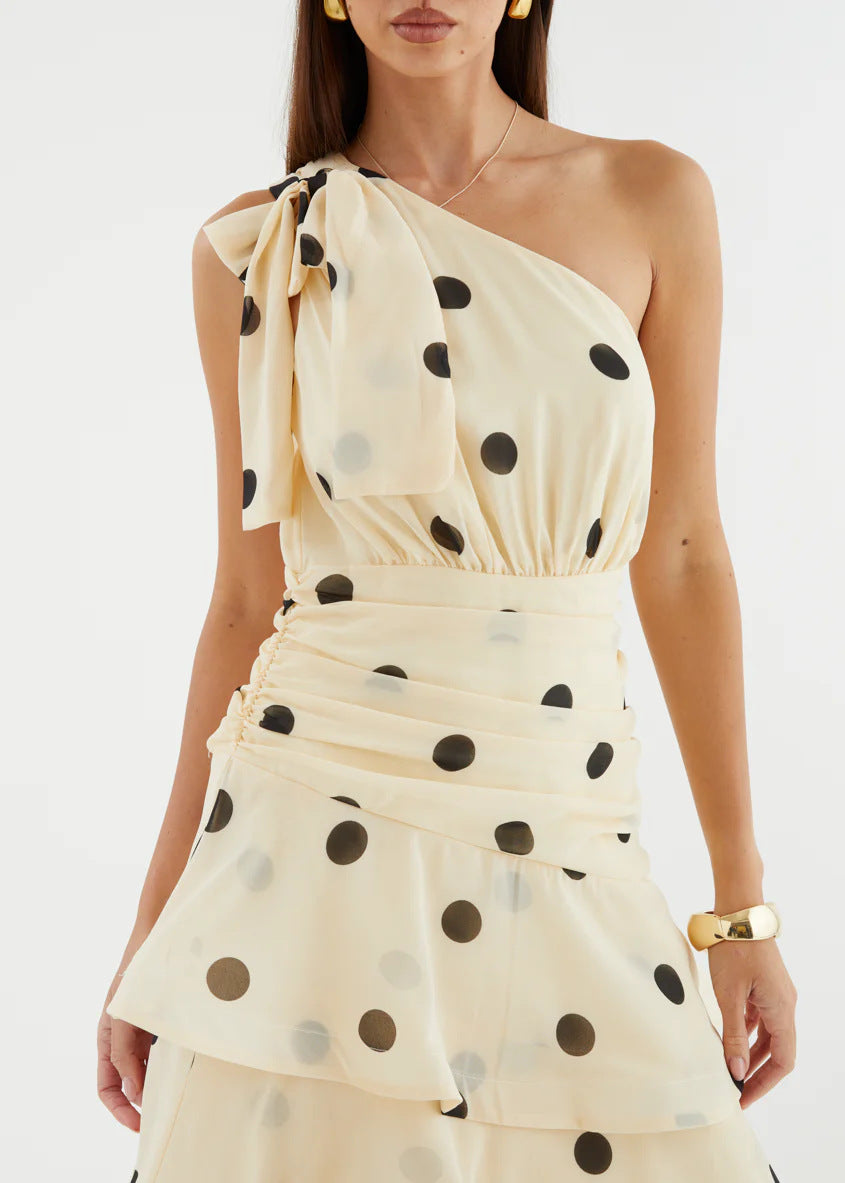 VESTIDO AVELISSE POLKA DOT APRICOT