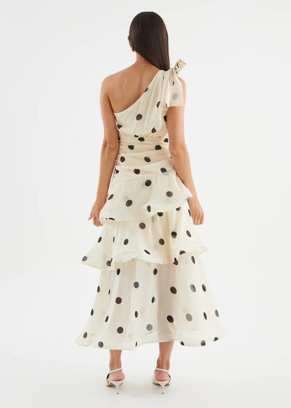 VESTIDO AVELISSE POLKA DOT APRICOT