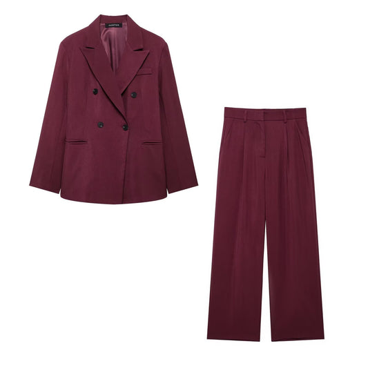 CONJUNTO BLAZER+PANTALON DE VESTIR GUINDA