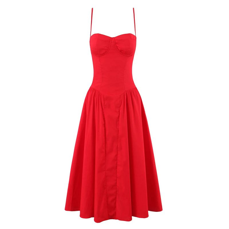 SCARLETT DRESS MIDI ROJO