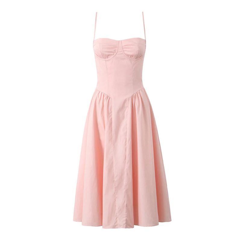 SCARLETT DRESS MIDI ROSA PALO