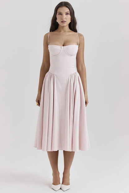 SCARLETT DRESS MIDI ROSA PALO