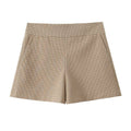 SHORT CUADROS CAFÉ