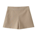 SHORT CUADROS CAFÉ