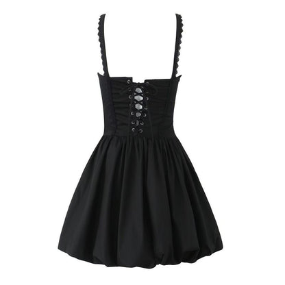 VESTIDO MINI CELESTE CORSET BLACK
