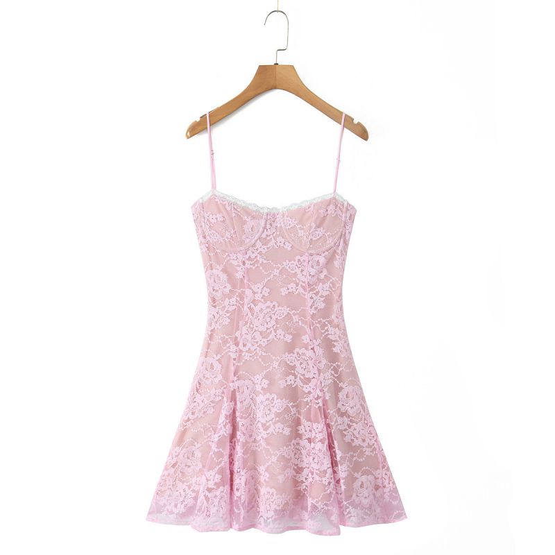 VESTIDO ROSA ENCAJE ISABELLA