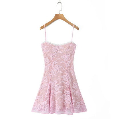 VESTIDO ROSA ENCAJE ISABELLA