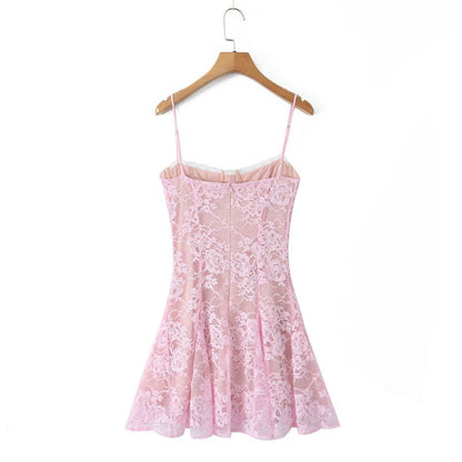 VESTIDO ROSA ENCAJE ISABELLA