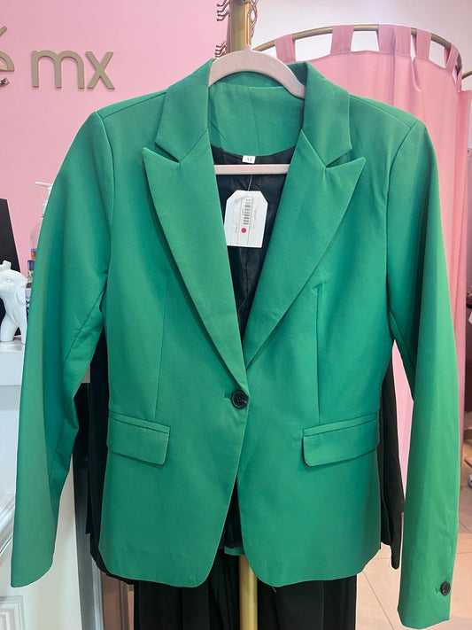 BLAZER VERDE BOTON NEGRO