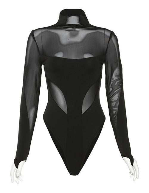 BODY CUELLO ALTO CON TRASPARENCIAS