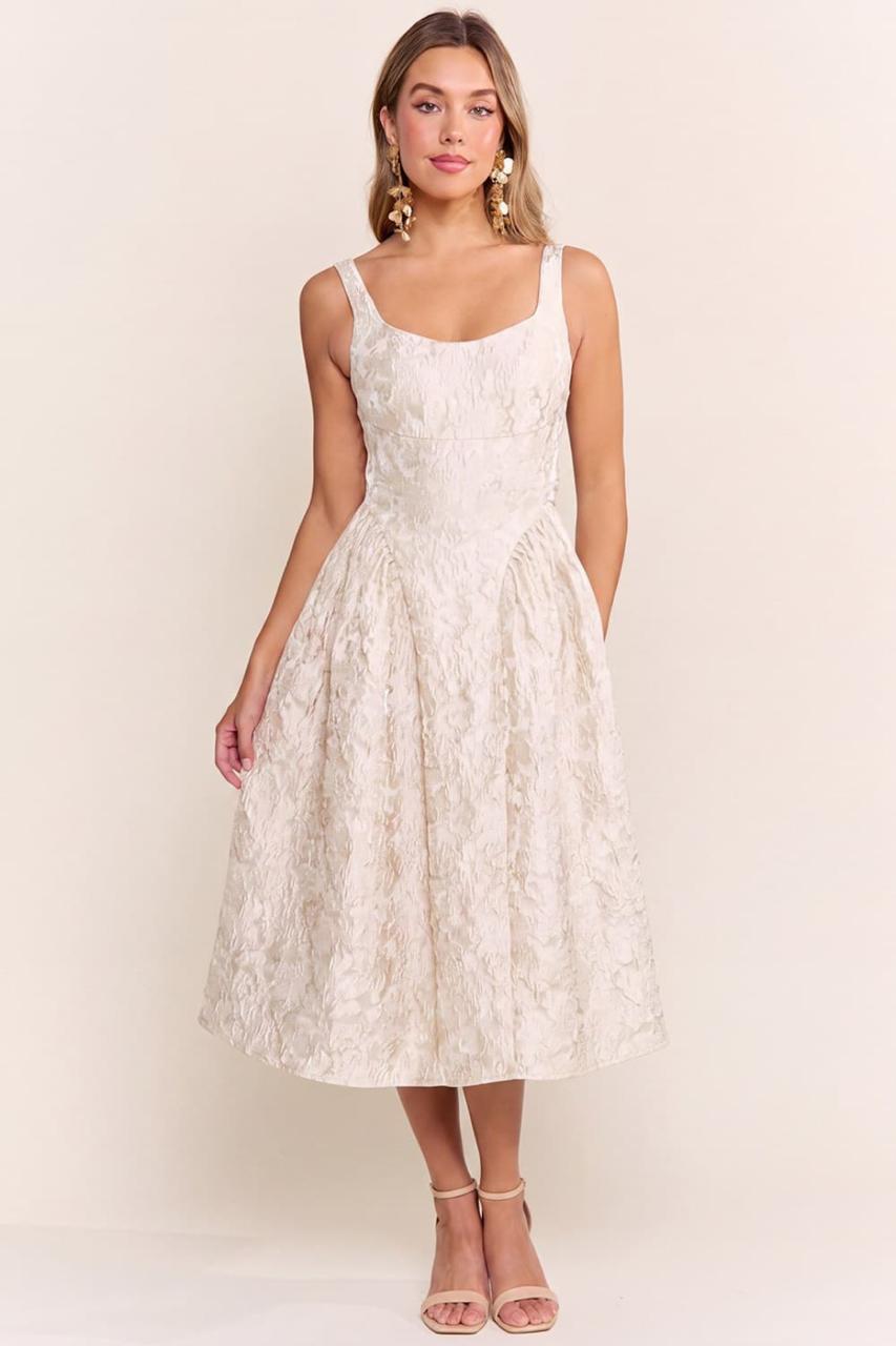 VESTIDO ZARELLE IVORY MIDI