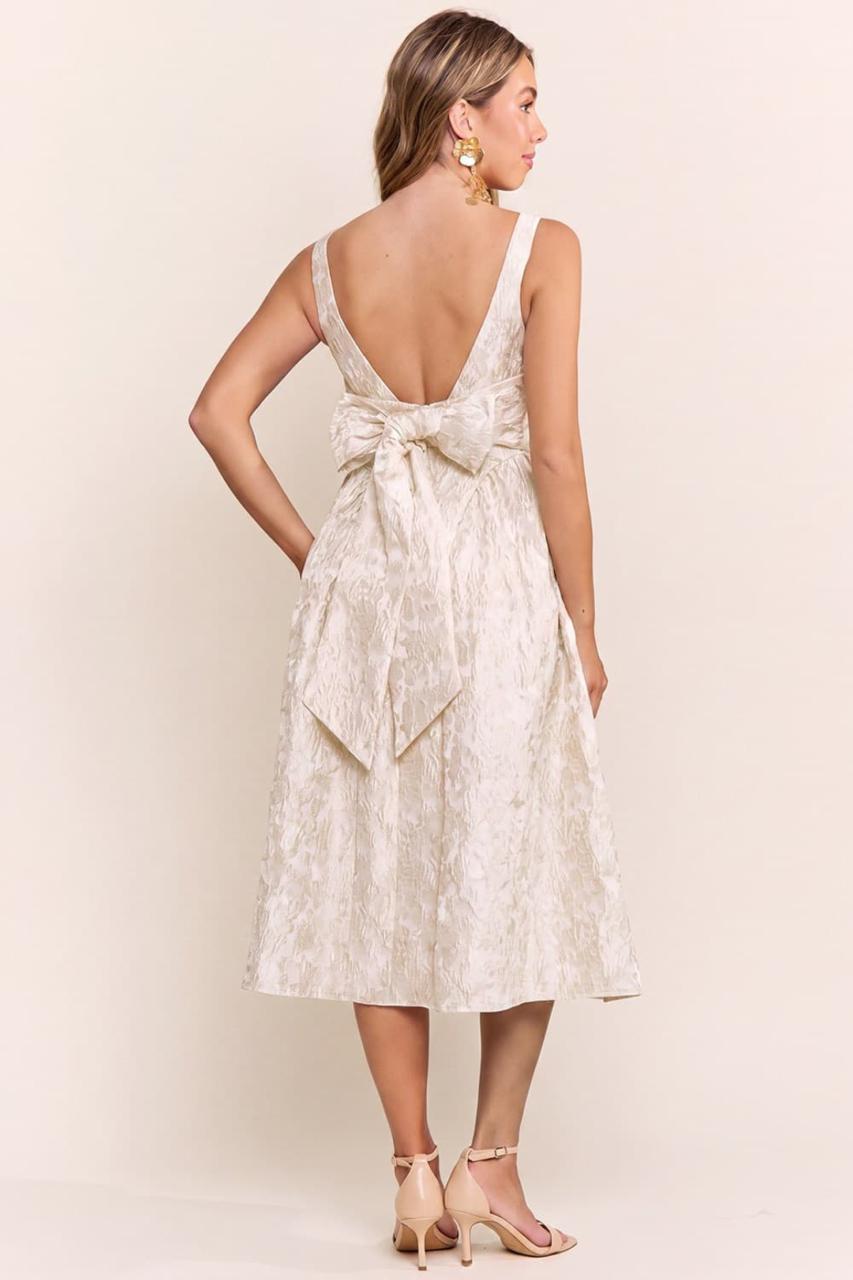 VESTIDO ZARELLE IVORY MIDI