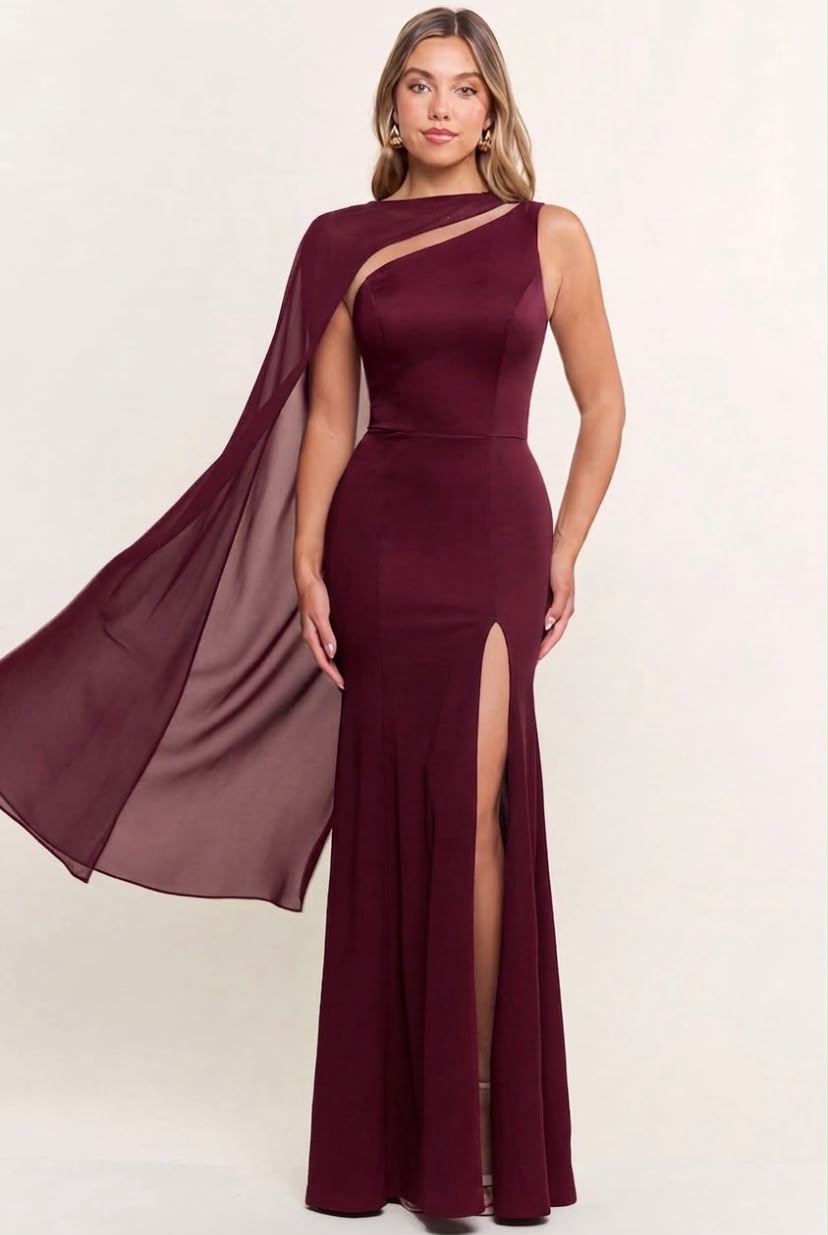 VESTIDO VELISSE BURGUNDY MAXI