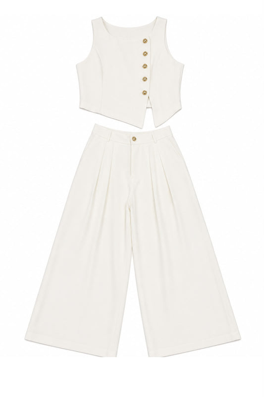 SET CLARISSE BLANCO BLUSA + PANTALÓN