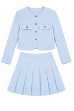 SET EVELISSE BABY BLUE CHAQUETA + FALDA