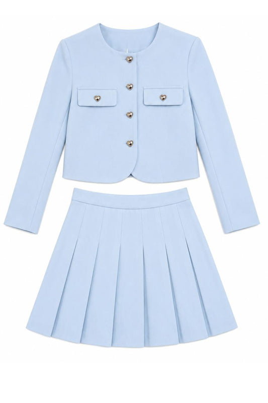 SET EVELISSE BABY BLUE CHAQUETA + FALDA