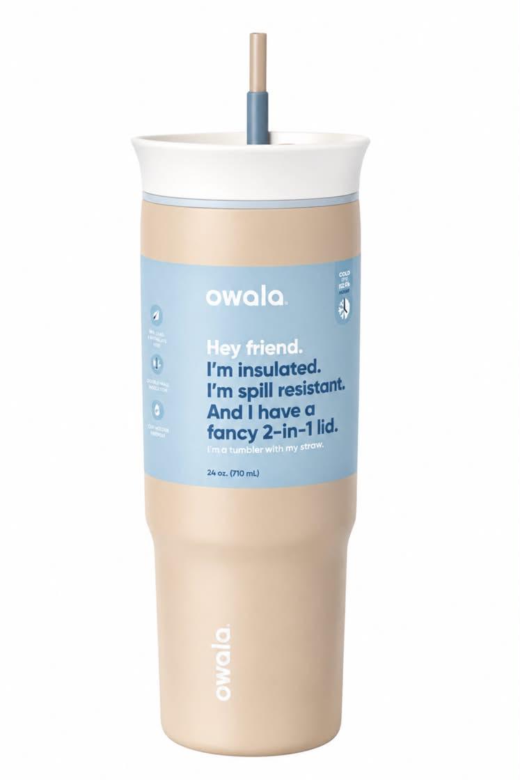 TERMO OWALA BEIGE 24 OZ
