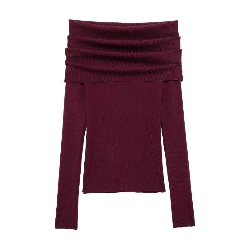 BLUSA A LOS HOMBROS BURGUNDY