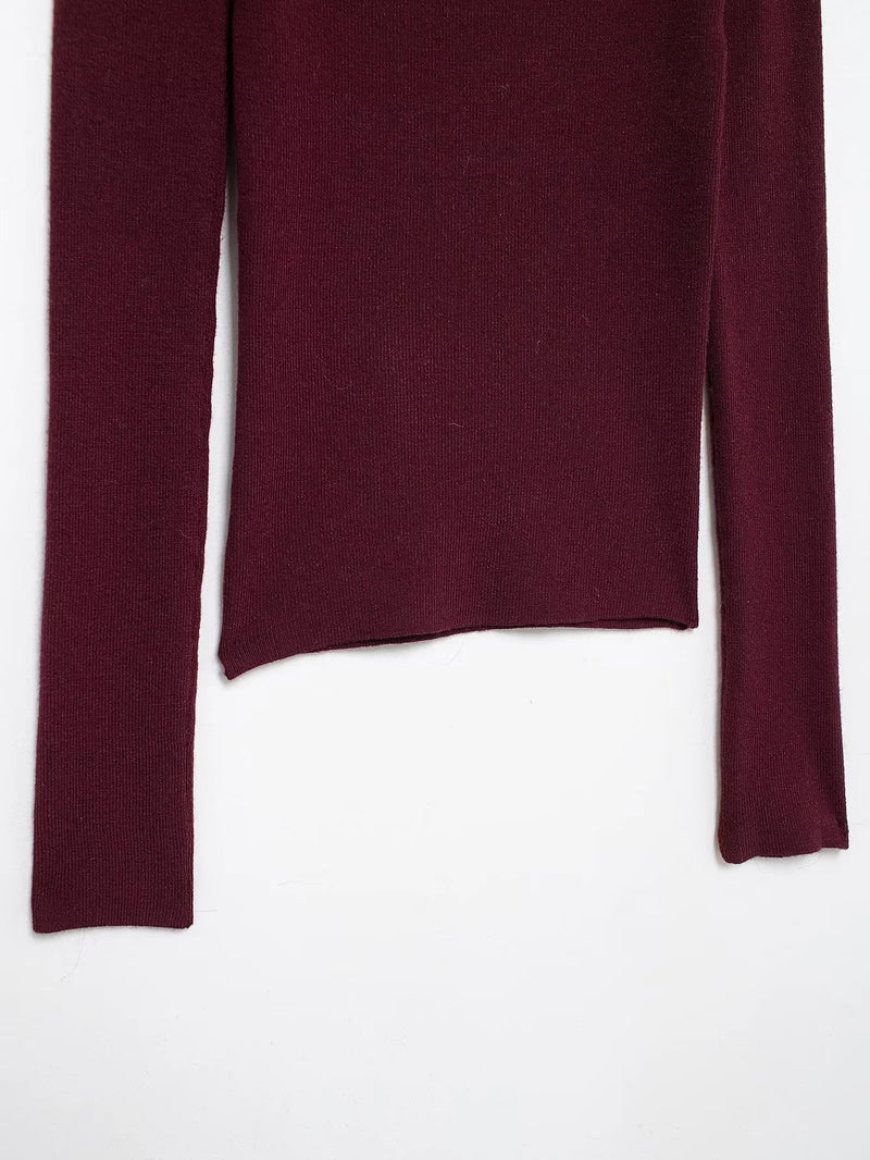 BLUSA A LOS HOMBROS BURGUNDY