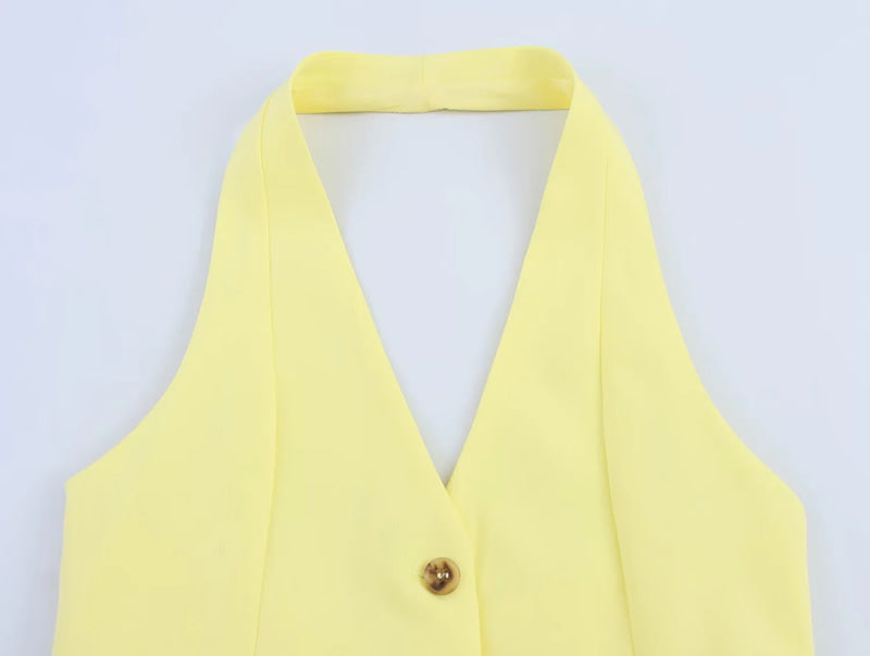 CONJUNTO IVY YELLOW CHALECO + PANTALÓN