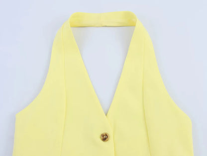 CONJUNTO IVY YELLOW CHALECO + PANTALÓN