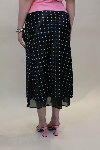 FALDA KATHERINE BLACK POLKA DOT