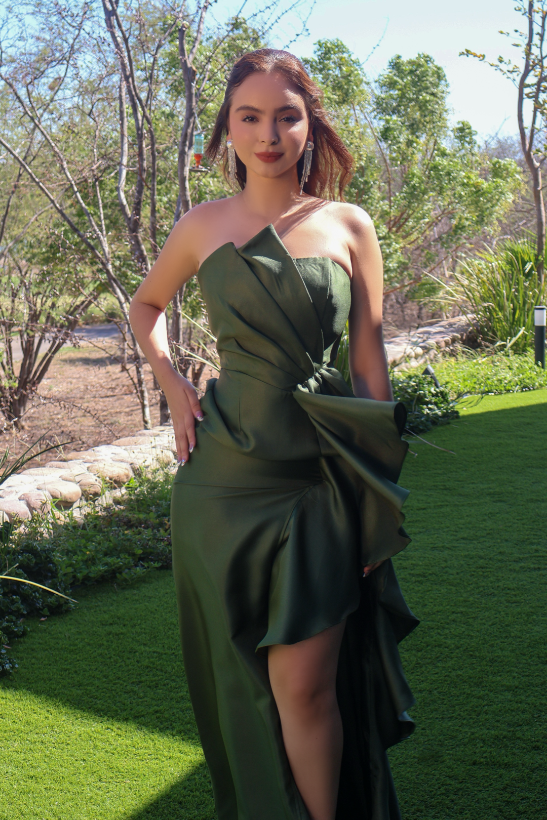 VESTIDO MAXI JADE VERDE OLIVO