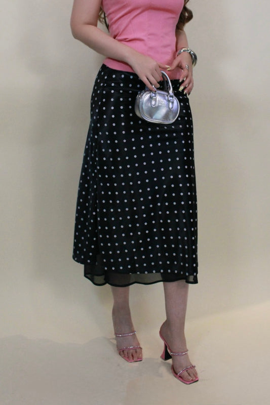 FALDA KATHERINE BLACK POLKA DOT