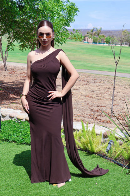 VESTIDO MAXI BELLAIRE CHOCOLATE